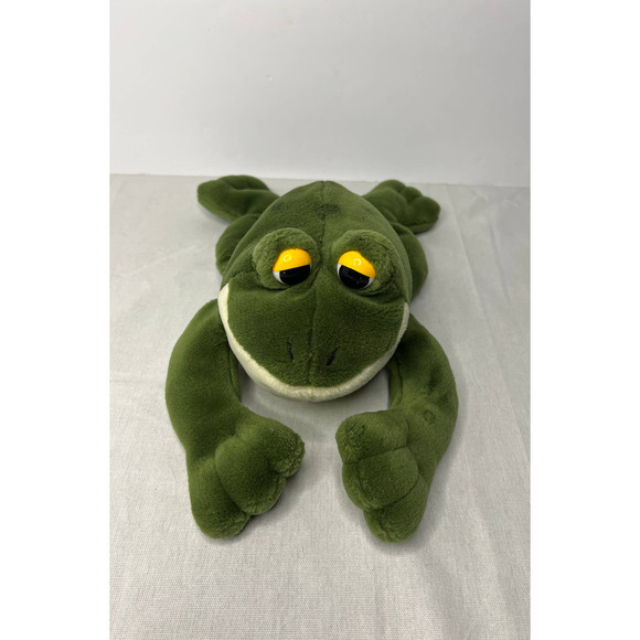 Frog Plush Green Stuffed Animal Toy Toad 14" Long A&A Plush, INC Frog Lovers - Picture 4 of 9